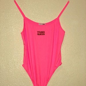 hot pink bodysuit